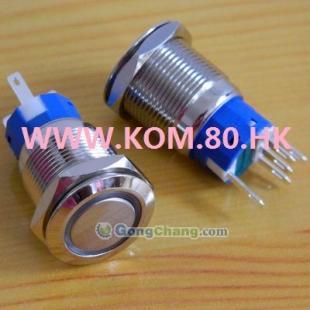 供應K19-A帶燈金屬按鈕開關 高質量解決方案，安裝直徑19MM