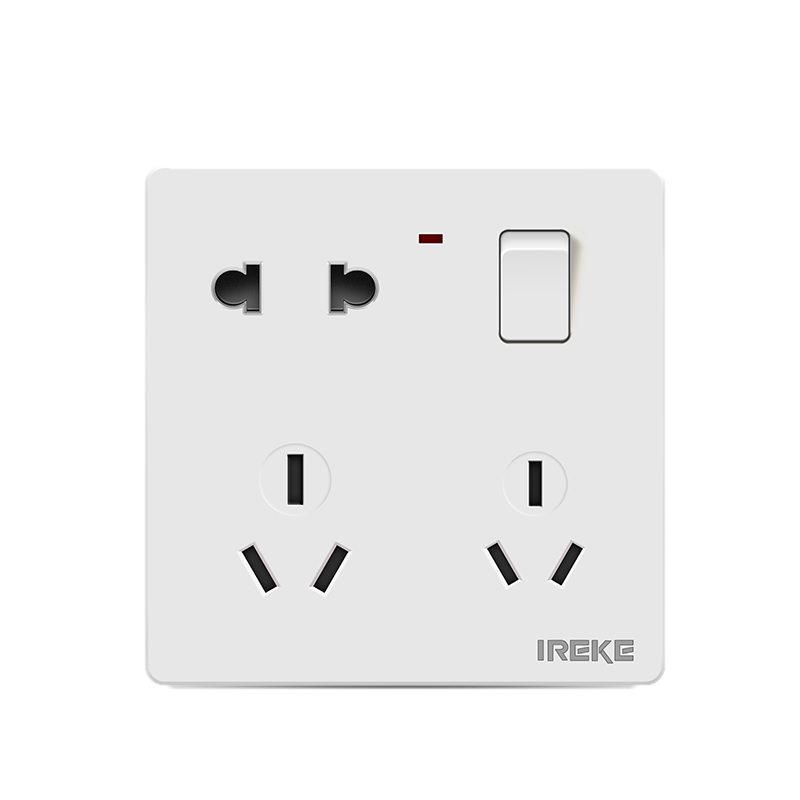 一開(kāi)八孔空調(diào)插座面板 86型家用墻壁暗裝電源開(kāi)關(guān)插座的實(shí)用之選